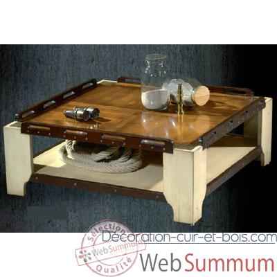 Table basse de 'Pont' petit modle, avec patine, poque 19me - 100 x 34 x 100 cm - CA-002pc